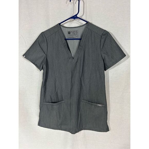 Figs Technical gray scrub shirt top - Picture 1 of 5